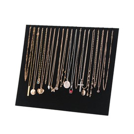 Justsoso 20 Slots Big Necklace Display Board for Selling, Velvet Necklace Jewelry Organizer Stand for Shop Store, Necklace Hanger Holder Rack for Show (1pc Black)