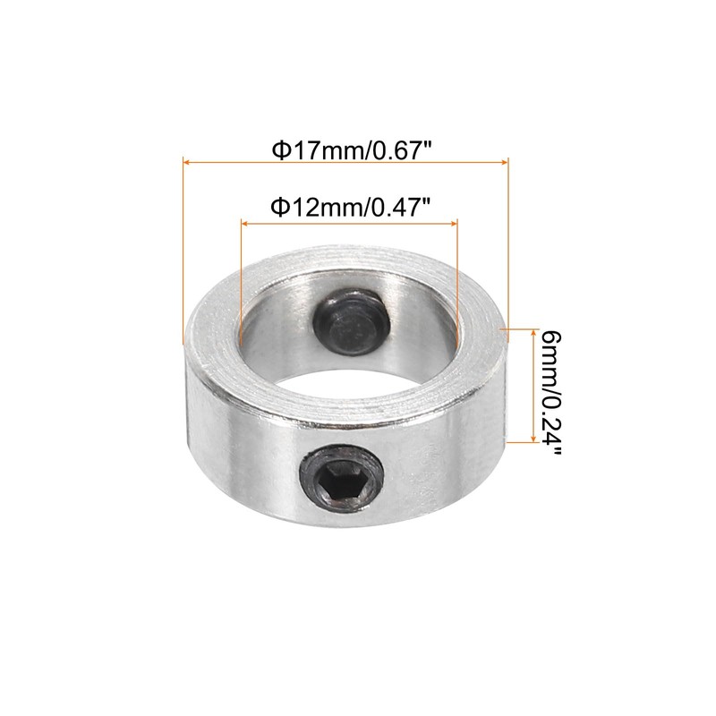 sourcing map Shaft Collar 12mm Bore Aluminum Alloy Clamping Collar