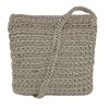 CTM Women's Crochet Crossbody Handbag, Taupe