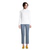Lands' End Women Long Sleeve Relaxed Cotton Mock White Tall
