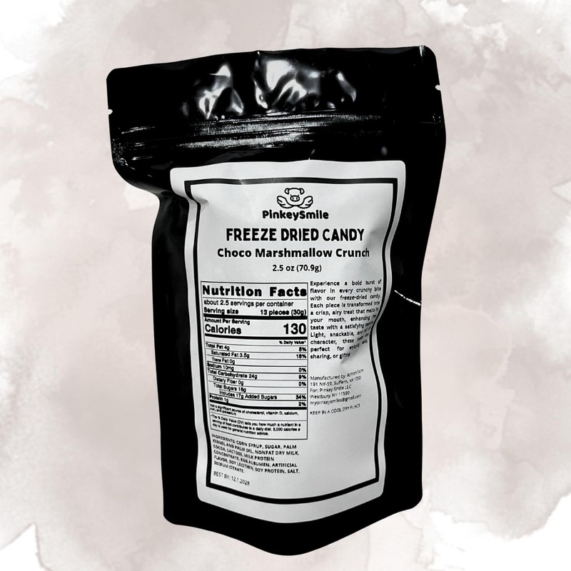 PinkeySmile Choco Marshmallow Crunch Freeze-Dried Candy 2.5 oz – Light