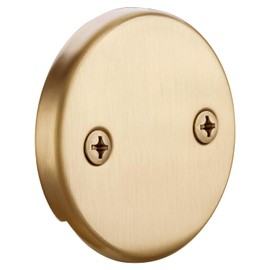 Two Hole Bathtub Overflow Plate and Screws, Champagne Bronze