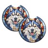 Alaskan Malamute Lovers Car Coasters - 2pcs Dog Lovers Drink