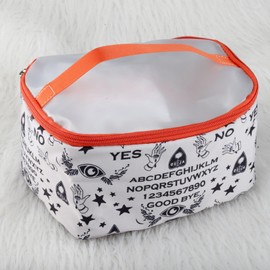 JYTAPP Magic Ouija Board Black Makeup Case Ouija Travel Cosmetic Organizer Case With Zipper Spirit Board Pouch For Women