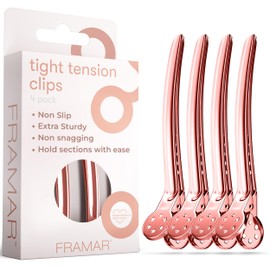 Framar Rose Gold Metal Hair Clips - Professional Hair Clips For Styling – Hair Clips For Women Styling, Hairclips, Hair Styling Clips, Hair Sectioning Clips, Salon Hair Clips Metal Hair Clip 4 Pack