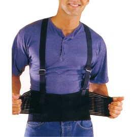 Mikros PQS Back Support Strap, Back Active Bandage, Back Strap, Black, Size XL