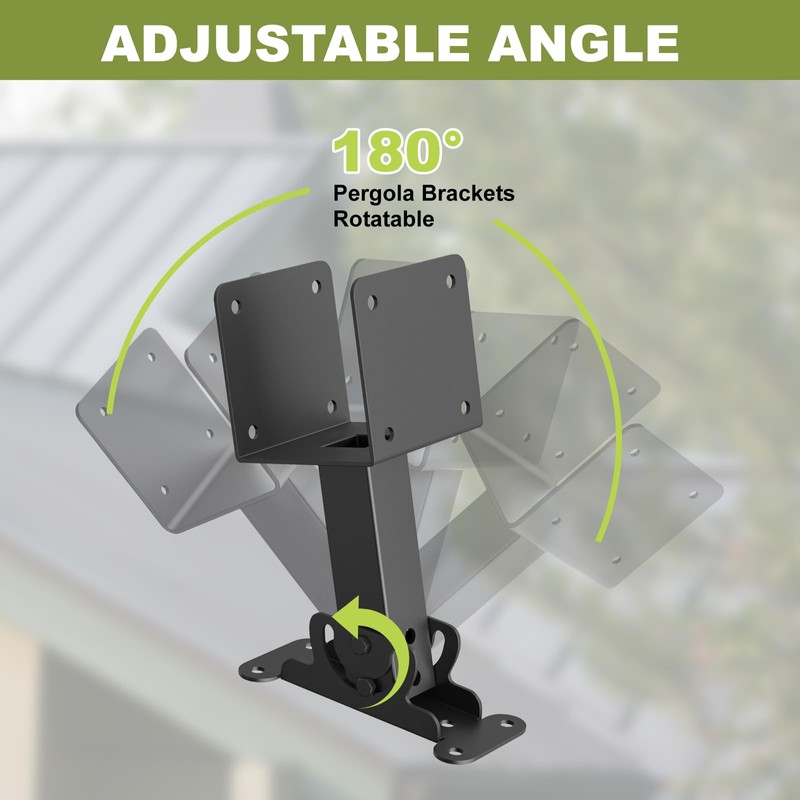 FMhotu 4x4 Heavy Duty Roof Riser Brackets Kit,Adjustable Angle Pergola