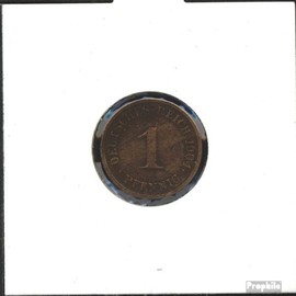 German Empire Jägernr: 10 1891 A extremely fine Bronze extremely fine 1891 1 Pfennig large Imperial Eagle (Coins for collectors)