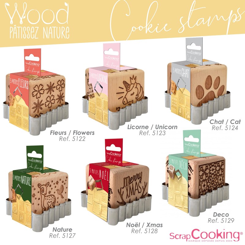 ScrapCooking 5124 Cat Wooden Baking Stamp with 1 Cookie &