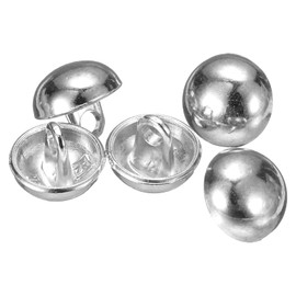 sourcing map 5pcs Half-Domed Metal Sewing Buttons, 10mm / 3/8" Half Round Mushroom Pearl Cap Metal Buttons with Shank for Blazer Suit, Coat, Jacket Cloth Garment Decoration, Silver