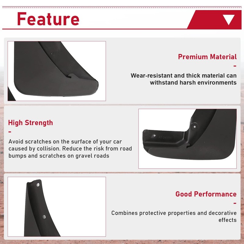 HECASA Heavy Duty Mud Flaps Guards Compatible with 2015-2023 Dodge
