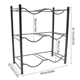 Lidhujnk 5 Gallon Water Cooler Jug Holder, 3 Tier Heavy Duty Water Cooler Jug Storage Rack, Detachable Water Jug Organizer Shelf for Home, Office, and Garages Black