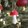 Lights4fun Christmas Set of 3 Felt Hanging Decorations Toadstool Mushroom,