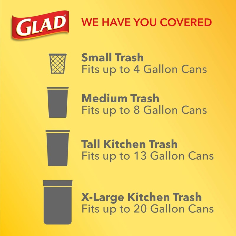 Glad Trash Bags, Small Garbage Bags - OdorShield 4 Gallon