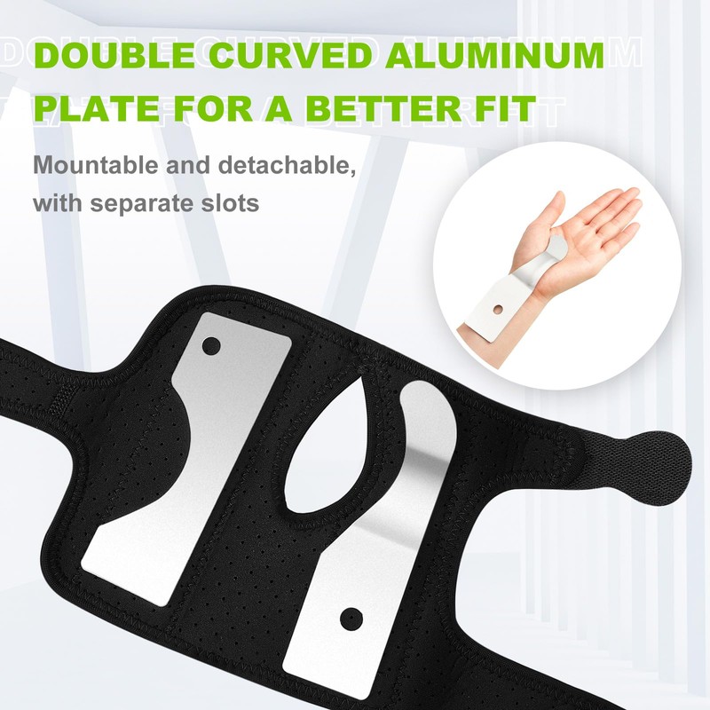 Shappy Bowling Wrist Support Brace with Thumb Spica Splint Right
