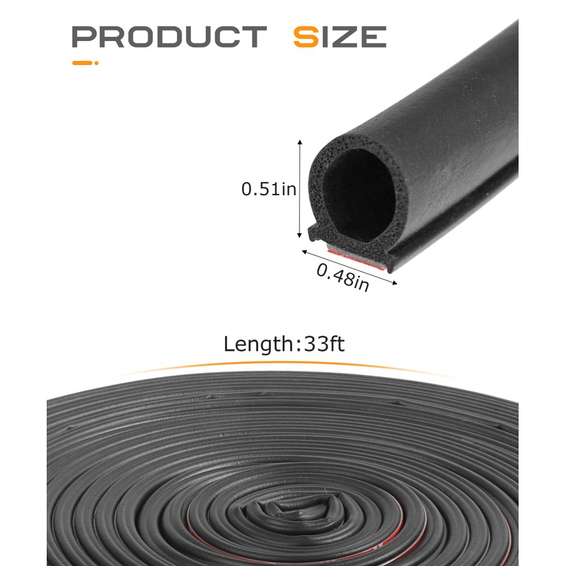 SCUARI 33Ft Car Weather Stripping,Car Accessories Cars Door Weather Stripping,Cars