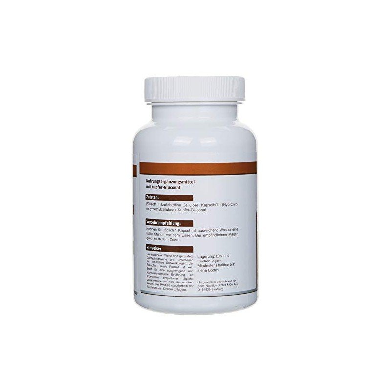 Health+ Copper - 90 Capsules Pure Copper Gluconate, Essential Trace