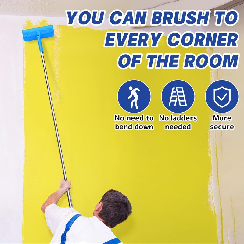 Ceiling Paint Roller No Drip Kit 6ft Extension Pole Included
