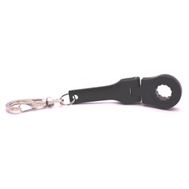 GT//Rotors 10mm Black Ratchet Wrench Keychain Key Ring (Black with free Toy Spanner Keychain)