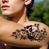 Nirbffo Dark Tattoo Stickers Skeleton Skull Gothic Sticker Transferable Tattoo