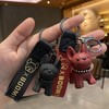 Keychain Car Key Holder Gold Dog-Pink 10ea