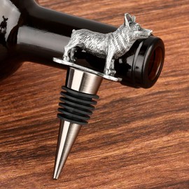LKKCHER Corgi Wine Stopper, Corgi Decorative Gifts for Dog Lovers Women Men, Corgi Gifts, Birthday Gifts, Christmas Gifts for Women Men, Silver