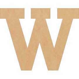 Wood Letter 2 Inch Tall Craft Blank for Painting and Learning, Unfinished W Wooden Letter Home Decoration, Paintable DIY