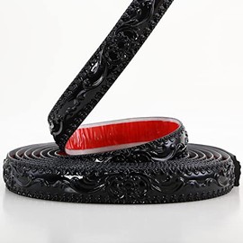 Flexible Wall Trim | Peel and Stick Self-Adhesive Design | Crown Molding for Cabinet Mirror Frame Wall Edge Home Decor, 16.4ft x 1.4inch (Black)