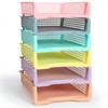 Tenceur 6 Pcs Turn in Trays Classroom, Pastel Paper Tray