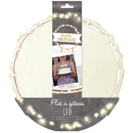 SCRAP COOKING 4950 ScrapCooking LED Plate Round Diameter 26.5 cm for Cakes, Pies, Pastries, Desserts, Decoration, Birthday, Party, Christmas