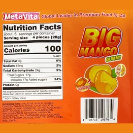 (2 Packs10oz) MetaVita Assorted Peelable Gummy – Tropical Peeling Candy Variety Pack | Mango, Peach |Individual Packs | Gluten-Free Fun, Chewy & Shareable Treat Halloween