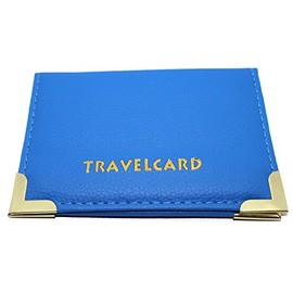 Blue Soft Leather Travel Card Bus Pass Credit Card ID Card Wallet Cover Case Holder by TICHI
