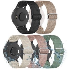 Water-Resistant Elastic Nylon Strap Compatible with Garmin Vivoactive 5/Vivoactive 3/6 Watch Bands, 5 Pack 20mm Quick Release Breathable Wristband for Venu/Venu Sq/Forerunner 55/165/245/645