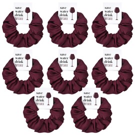 CEELGON Burgundy Bachelorette Party Favors Set of 8 Themed Bridesmaid Proposal Gifts Satin Scrunchies Hair Ties Bridal Shower Wedding Favors for Women