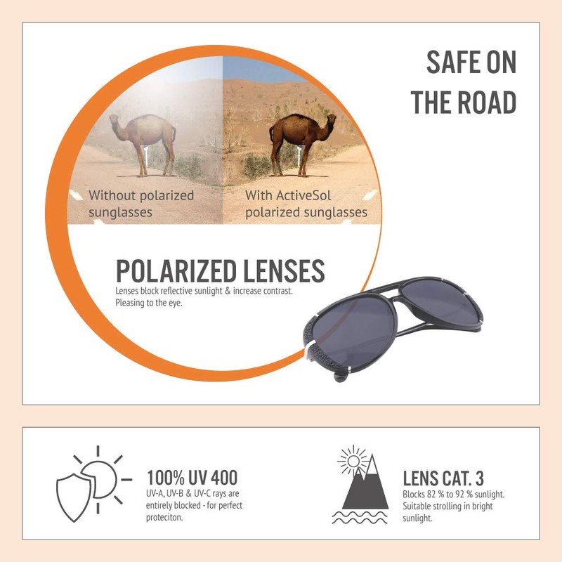 ActiveSol Dione Women's UV400 Protection Polarised Sunglasses, black silver