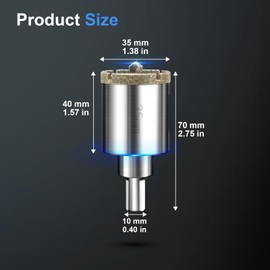Diamond Drill Bit Hole Saw 35 mm with Centre Drill Professional Diamond Core Hole Drill Tile Drill Glass Drill Metal Hole Saws Universal HSS Hole Saws for Glass Tile Ceramic Marble Limestone