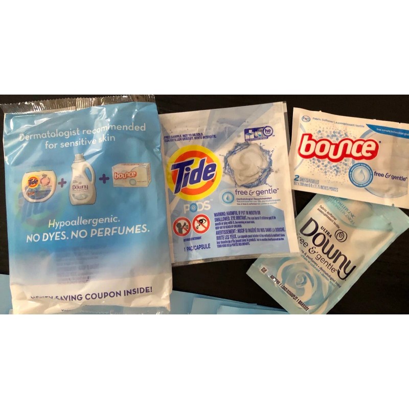 Tide Pods, Downy & Bounce Fabric Softener Free & Gentle