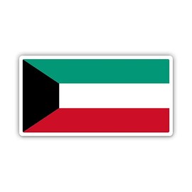 Squiddy Kuwait Flag Country Pride - Vinyl Sticker for Car, Laptop, Notebook (5" Wide)