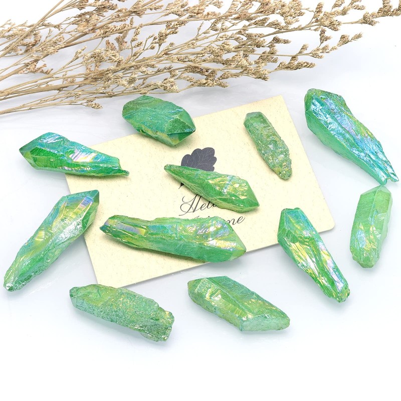 Nupuyai 460g Natural Rock Crystal Tip Irregular Titanium Garden Decoration