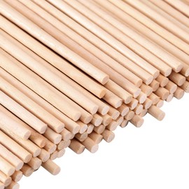 Senkary Wooden Dowel Rods 1/8 x 12 Inch Unfinished Natural Wood Craft Dowel Rods Wood Sticks, 200 Pieces