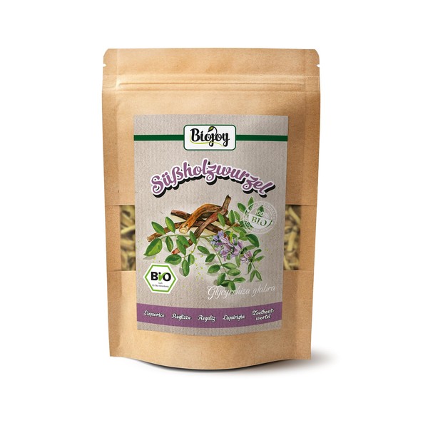 Biojoy BIO-Süßholzwurzel (100 g), getrocknet und geschnitten, Süssholzwurzel Tee (Glycyrrhiza