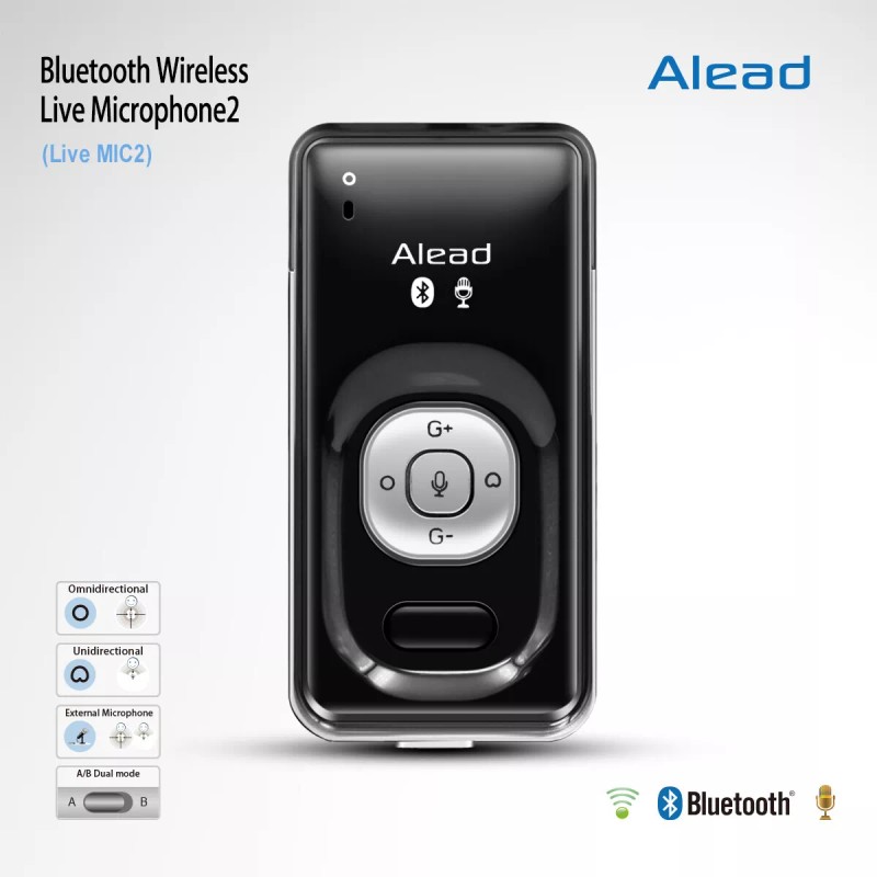 Alead Alead LiveMIC2 Bluetooth Wireless Microphone, Long range, Clear sound