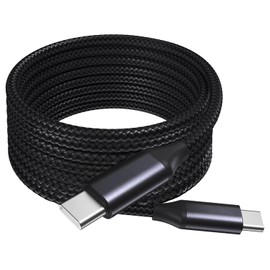 BoxWave Cable Compatible with Tera P166 Upgraded (5.5 in) - DirectSync PD Cable (10ft) - USB-C to USB-C (100W), Long 10 Foot PD Braided Nylon Alloy Cable - Jet Black