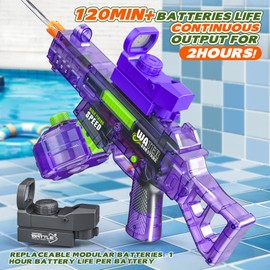 Blueyak Electric Water Guns for Adults, Strongest Automatic Water Gun Powerful 520CC+ Squirt Water Gun, 36 FT Long Range Water Guns Transparent Watergun Toy for Summer Outdoor Pool Party for Kids