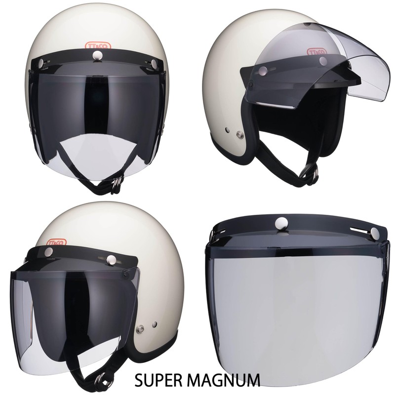 TT&CO. Flip Up Shield Light Smoke Jet Helmet Full Face