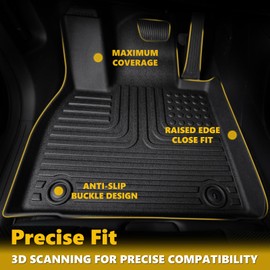 AZYT Floor Mats & Cargo Liner for 2021-2024 Ford Expedition Max 7 Seats with Backrest Mat, All Weather Automotive TPE Floor Liners Set Anti-Slip Waterproof Accessories Black