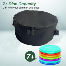 KALASONEER Disc Golf Bag, Portable Waterproof Disc Golf Bag with More than 10 Discs Capacity,Adjustable Strap(Black)