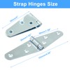 Piutouyar 6 Pcs Heavy Duty Strap Hinges, Silver Strap Hinges