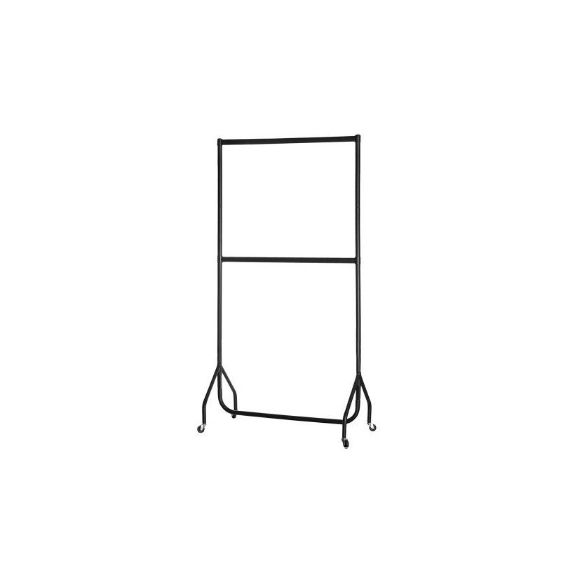 Shopfitting Warehouse Two Tier Clothes Rail - Black 3ft wide