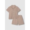 JAJU [JAJU] Women's Seersucker 5-part Pajama Set_Light Brown
